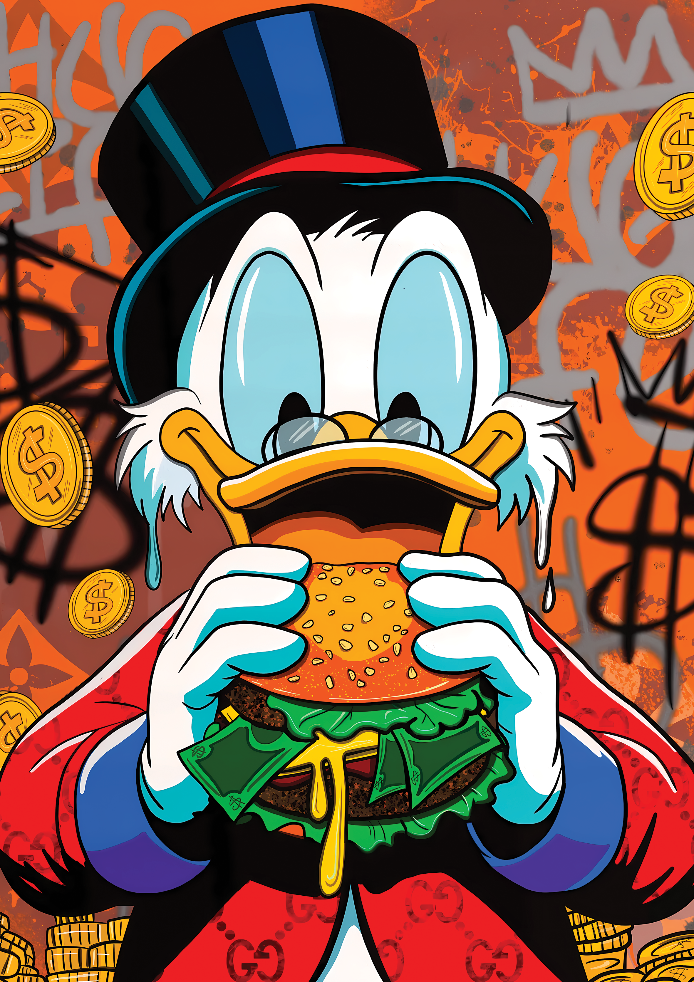 Money Duck Burger metal poster artwork